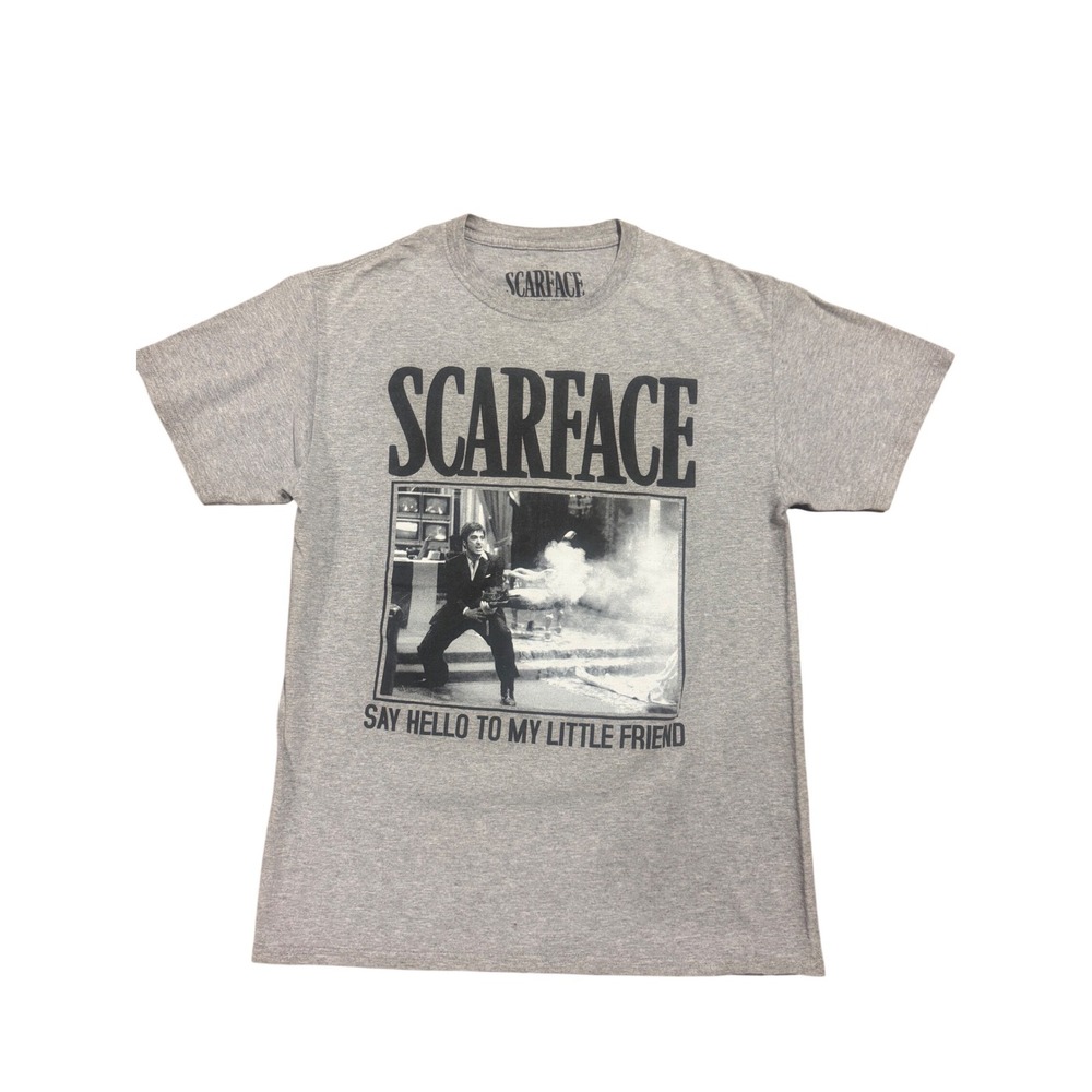 Scarface Ripple Junction Gray T-Shirt Say Hello To My Little Friend Mens Small